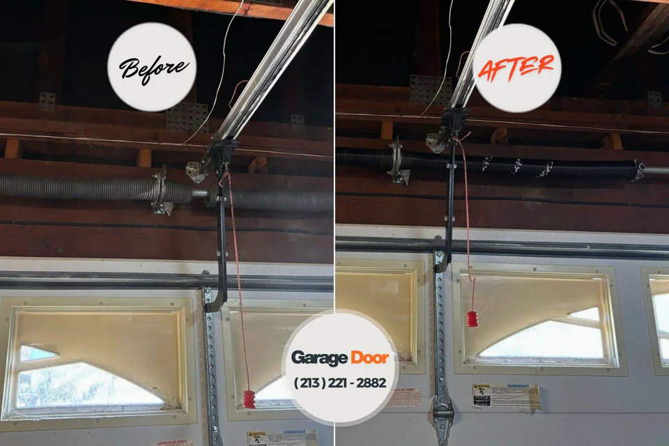 Before and after: garage door repair Waimea, HI